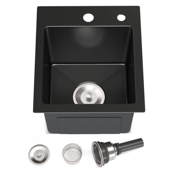 JIMU 1315LT-B charcoal black drop-in sink