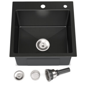 JIMU 1818LT-B charcoal black drop-in sink