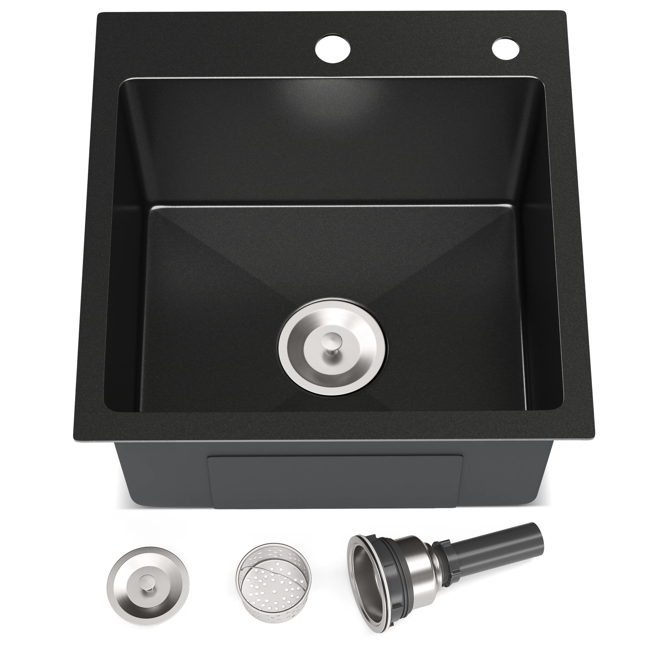 JIMU 1818LT-B charcoal black drop-in sink