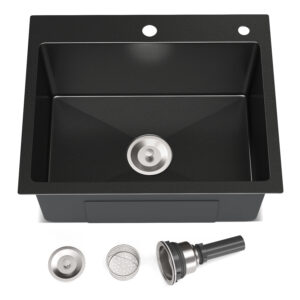 JIMU 2218LT-B-N charcoal black drop-in sink