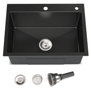 JIMU 2418LT-B charcoal black drop-in sink