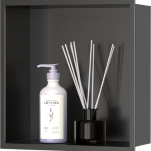 JIMU BK1212B charcoal black shower niche