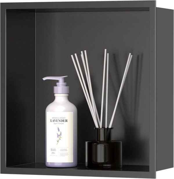 JIMU BK1212B charcoal black shower niche