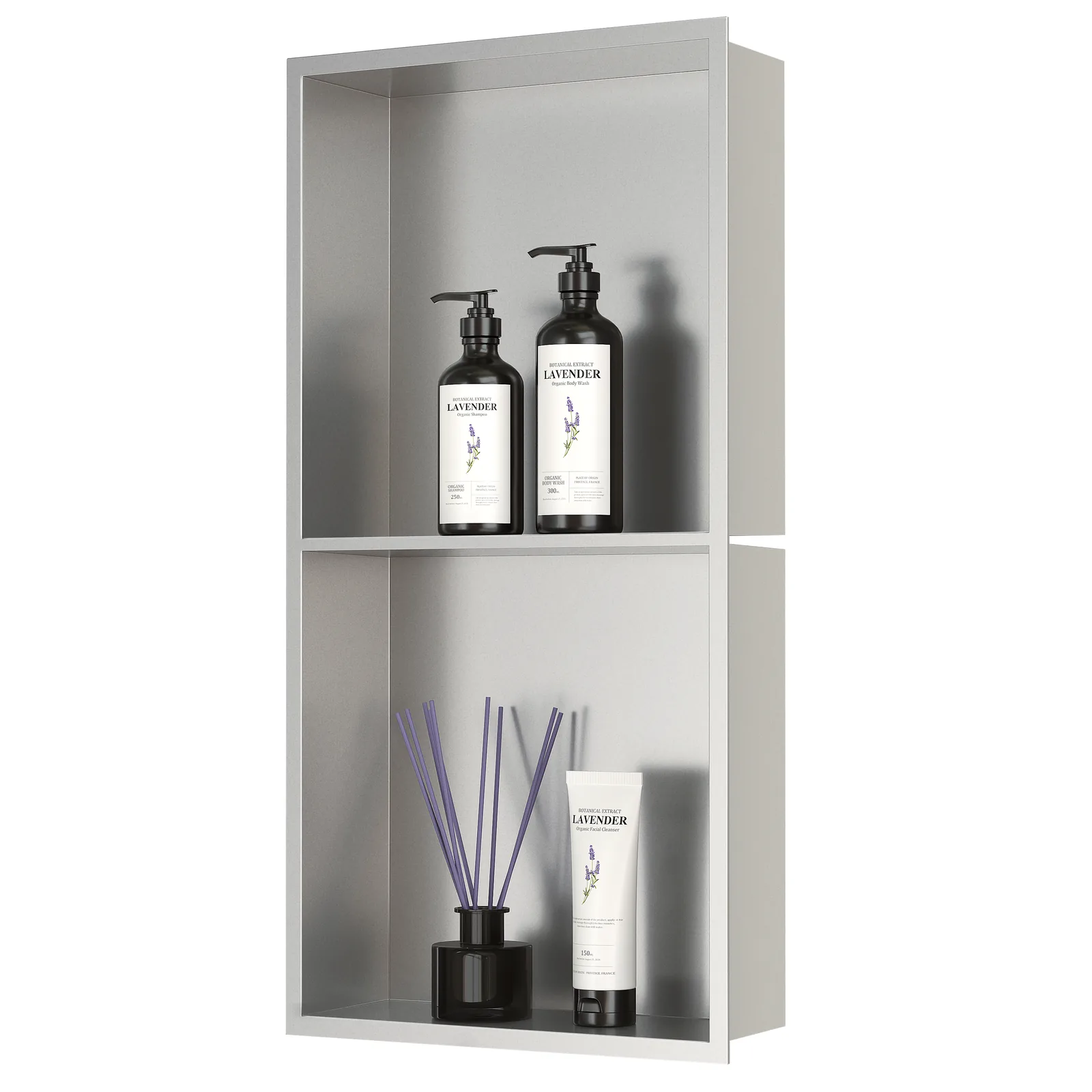 NS-1212 brushed silver single stainless steel niche